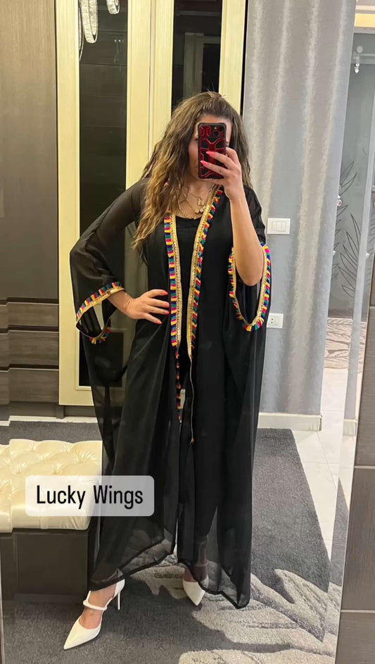 Black Chiffon Cardigan