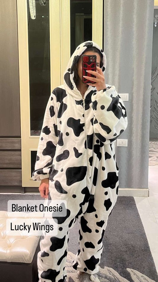 White-Black Blanket Onesie