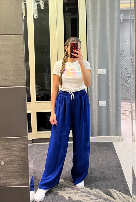 Blue Wide Leg Pants